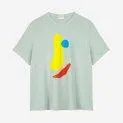 T-Shirt Smiling Mask Print Turquoise - Can be used as a basic or eye-catcher - great shirts and tops | Stadtlandkind