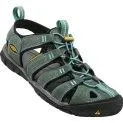 Women's sandals Clearwater CNX Leather mineral blue/yellow - Comfortable shoes from Fairtrade brands | Stadtlandkind