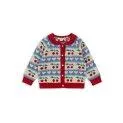 Cardigan Belou Knit Cherry Stripe - Avec les tricots, vos enfants sont également protégés de manière optimale contre le froid. | Stadtlandkind