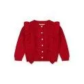 Cardigan Fiol Frill Barbados Cherry - Avec les tricots, vos enfants sont également protégés de manière optimale contre le froid. | Stadtlandkind