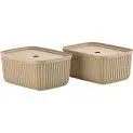 Boîte de rangement Pulp M 2 pièces, beige