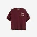 T-shirt Embroidery Burgundy Red - Can be used as a basic or eye-catcher - great shirts and tops | Stadtlandkind