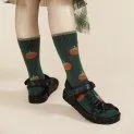 Tomato Garden Crew Hunter Green socks - Cool socks and tights for a splash of color in your outfit | Stadtlandkind