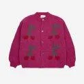 Cardigan Bobo Cherry intarsia Fuchsia - In knitwear your children are also optimally protected from the cold | Stadtlandkind