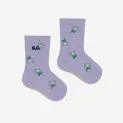 Baby socks Pansy Flower all over Lavender - Socks in different variations for your baby | Stadtlandkind