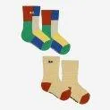 Chaussettes bébé set de 2 multicolores - Chaussettes en différentes variations pour votre bébé | Stadtlandkind