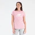 T-Shirt Essentials Stacked Logo T-Shirt Hazy Rose - Can be used as a basic or eye-catcher - great shirts and tops | Stadtlandkind