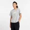 T-shirt Sport Jersey Relaxed Logo Athletic Grey - Can be used as a basic or eye-catcher - great shirts and tops | Stadtlandkind