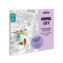 Animal City coloring poster - Painting and drawing with different colored pencils or wax crayons | Stadtlandkind