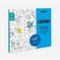 Cosmos coloring poster - Painting and drawing with different colored pencils or wax crayons | Stadtlandkind