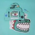 Dinos Magic Water placemat - Painting and drawing with different colored pencils or wax crayons | Stadtlandkind