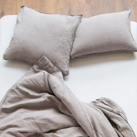 Linus uni, taupe Duvetbezug 200x210 cm - lavie