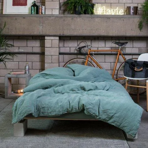 Linus uni, housse de duvet 200x210 cm vert épicéa - lavie