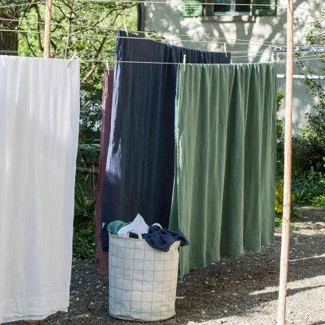 Linus uni, drap housse 170x270 cm vert épicéa - lavie