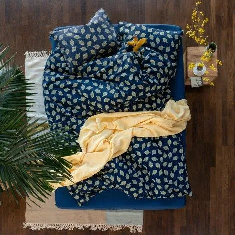 Liv, duvet cover 160x210 cm indigo/lemonade - lavie