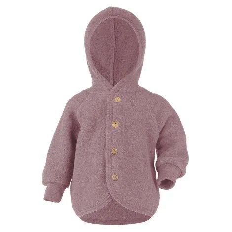 Veste de capuche Merino, bois de rose melange - Engel Natur