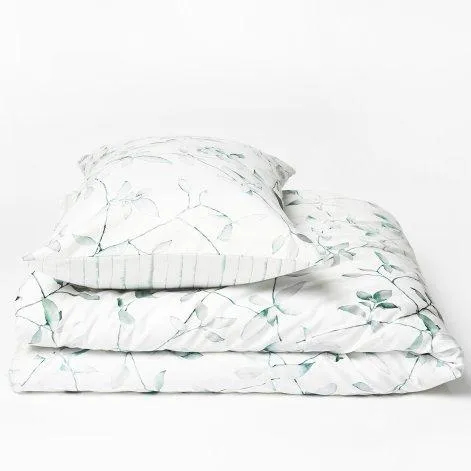 LUTRY duvet cover 160x210cm snow, pine green - Journey Living