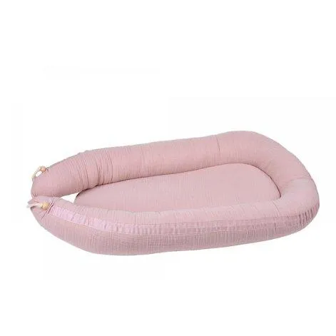 Coussin bébé en mousseline rose - kikadu 