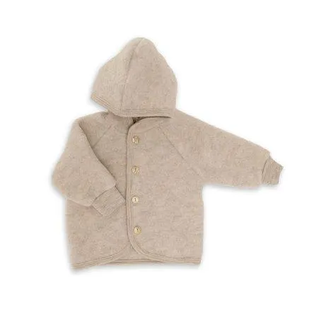 Hooded jacket sand melange - Engel Natur