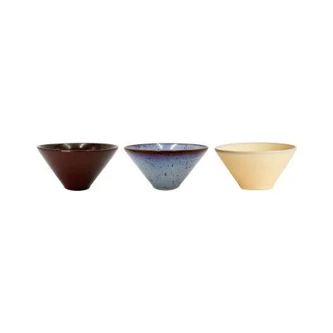 Bowl Yuka 3 pieces, Blue/Nature/Terracotta - OYOY