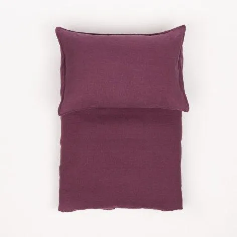 Taie d'oreiller Linus uni plum 65x65 cm - lavie