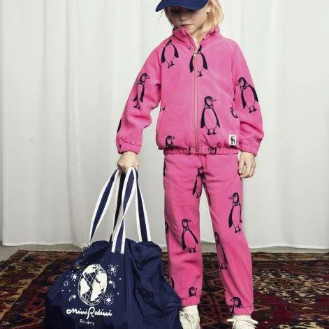 Penguin Pink fleece pants - Mini Rodini