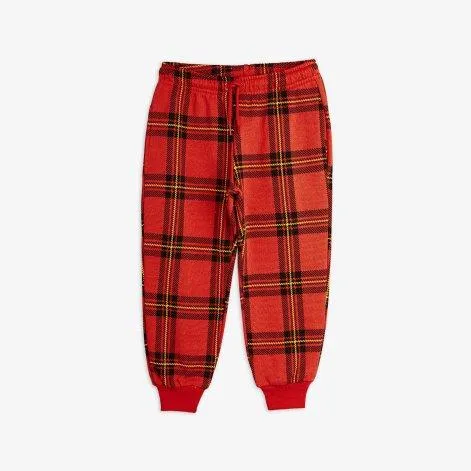 Sweatpants Check Aop Red - Mini Rodini