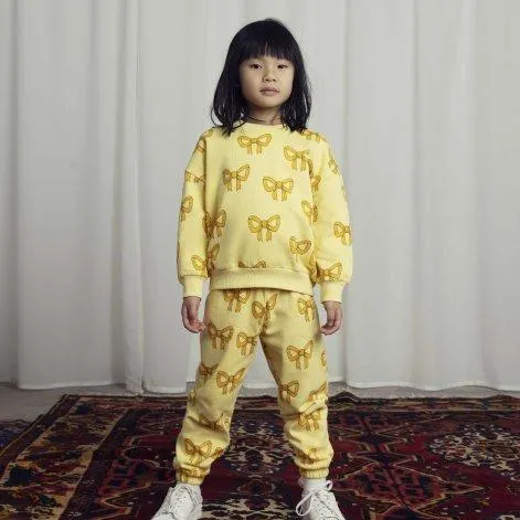 Bow Aop Yellow sweatpants - Mini Rodini