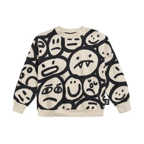 Sweatshirt Silly Faces Off White - Little Man Happy