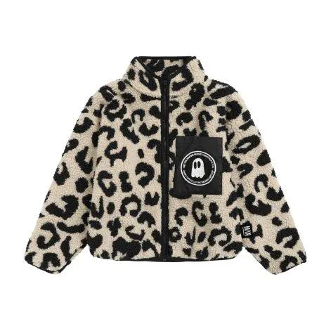 Jacke Leopard Sherpa Teddy Off White Beige - Little Man Happy