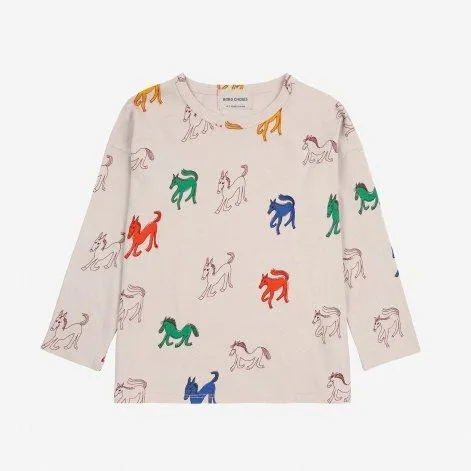 Langarmshirt Wonder Horse all over Offwhite - Bobo Choses