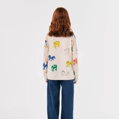 Wonder Horse all over long sleeve shirt Offwhite - Bobo Choses