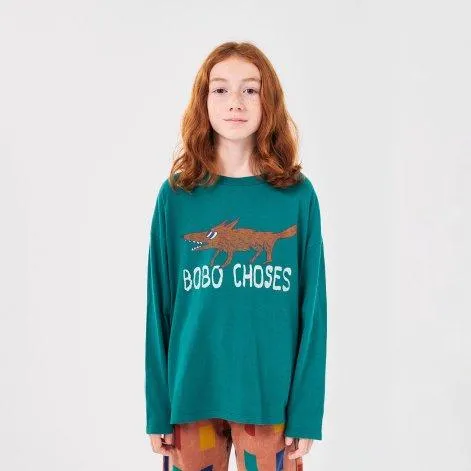 T-shirt à manches longues The Clever Fox Dark Green - Bobo Choses