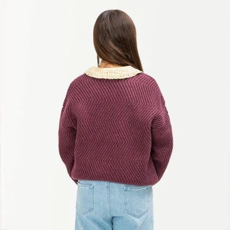 Knitted sweater Round Neck Berry - MATONA