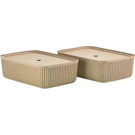 Storage box Pulp L 2 pieces, beige - Zone Denmark