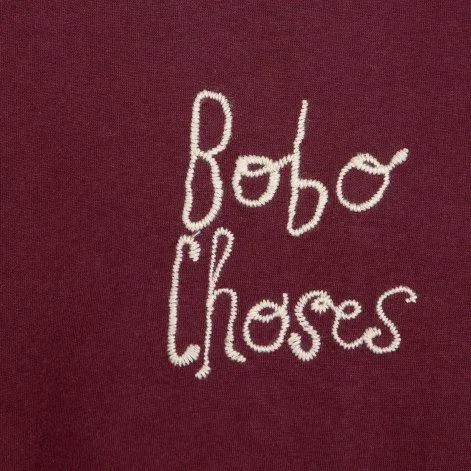 T-shirt Embroidery Bourgogne Rouge - Bobo Choses