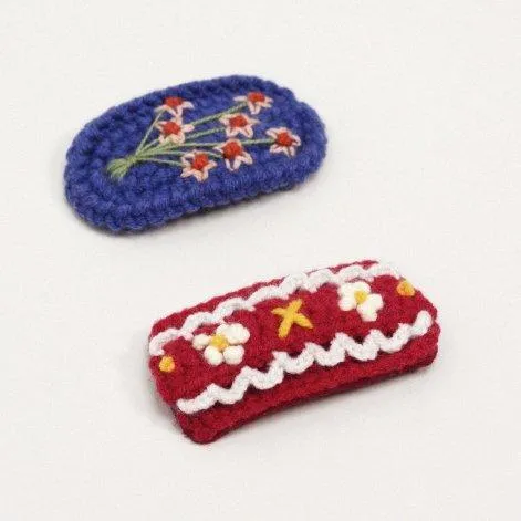 Hair clip Polly Crochet - Red Multi - Hansel From Basel