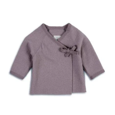 Veste en laine foulée à nouer mauve - Halfen