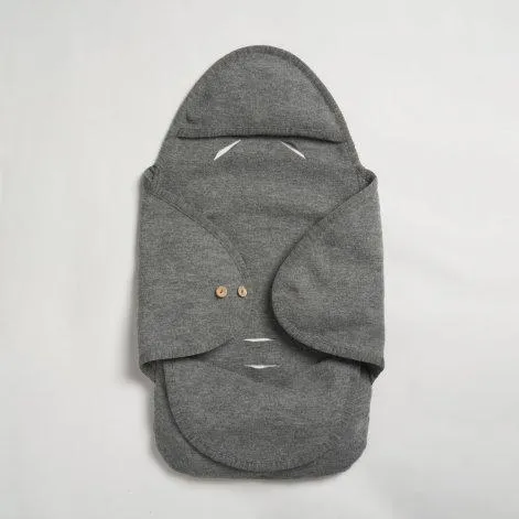 Blanket for baby car seat merino wool gray - Halfen