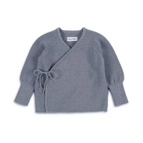 Tricot fin Schlüttli à nouer laine mérinos bleu fumé - Halfen