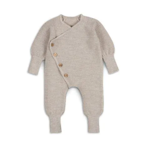 Fine knit jumpsuit with natural olive wood buttons - Halfen