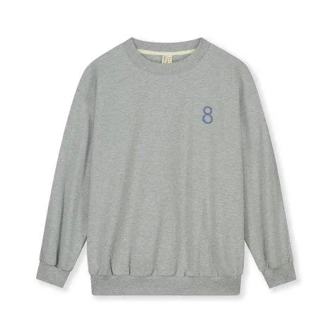 Birthday Sweatshirt 8 Grey Melange Blue Moon - Gray Label