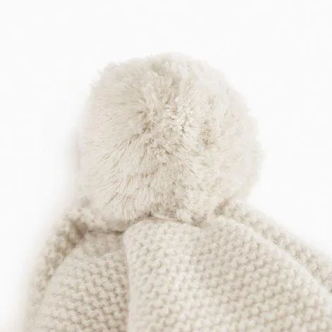 Cashmere baby bobble hat to tie vanilla - Halfen