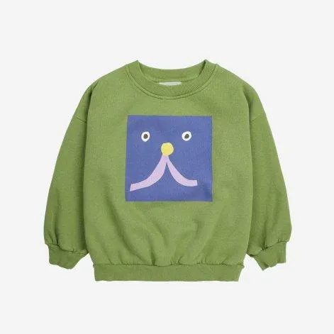 Sweat-shirt Funny Face Olive - Bobo Choses