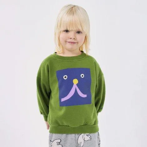 Sweatshirt Funny Face Olive - Bobo Choses