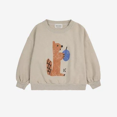 Sweatshirt Hungry Squirrel Light Brown - Bobo Choses