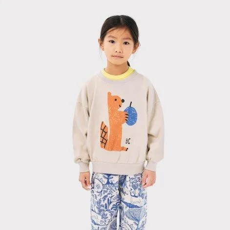 Sweatshirt Hungry Squirrel Light Brown - Bobo Choses