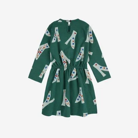 Kleid Magic Shoes All Over Dark Green - Bobo Choses