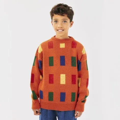 Knitted sweater Color Game all over Red - Bobo Choses