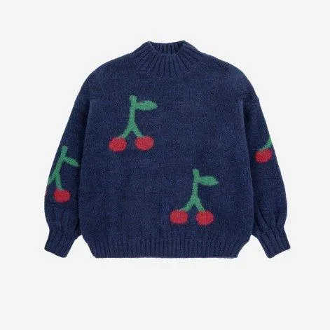 Knitted sweater Bobo Cherry all over Navy Blue - Bobo Choses